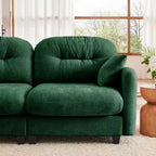 Canapé d'angle et pouf Cloud - Chenille moelleuse, mousse haute densité capitonnée, canapé d'angle compact pour salon