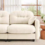 Canapé d'angle et pouf Cloud - Chenille moelleuse, mousse haute densité capitonnée, canapé d'angle compact pour salon
