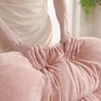 Canapé d'angle et pouf Cloud - Chenille moelleuse, mousse haute densité capitonnée, canapé d'angle compact pour salon