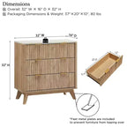 Table de chevet haute cannelée de 81 cm, table d'appoint moderne avec plateau en faux marbre, table d'appoint à 3 tiroirs avec rangement, table de chevet pour chambre à coucher, salon