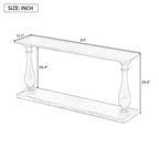 Consoles Bestier pour entrée, table de couloir en bois à 2 niveaux de 152 cm, table de canapé étroite derrière le canapé pour salon, entrée