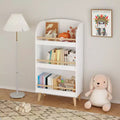 Okak Minimalism Kids Bookshelf, Storage Shelves with 3-Tier, Toy Storage Case for Kids Room, Living Room, Playroom, White