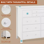 Commode large en bois à 47 tiroirs pour chambre à coucher, longue commode meuble TV pour chambre d'enfant, salon, couloir