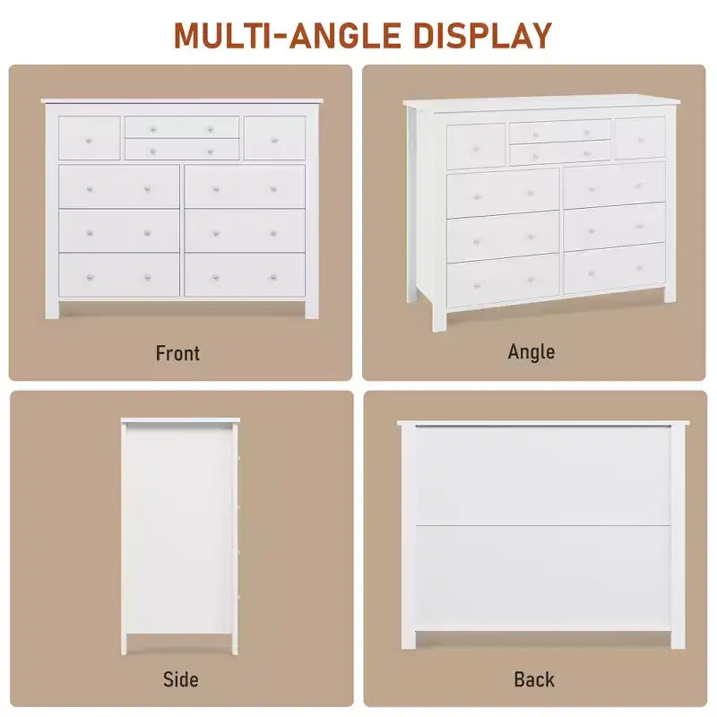 Commode large en bois à 47 tiroirs pour chambre à coucher, longue commode meuble TV pour chambre d'enfant, salon, couloir