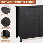 Commode large en bois à 47 tiroirs pour chambre à coucher, longue commode meuble TV pour chambre d'enfant, salon, couloir