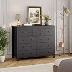 Commode large en bois à 47 tiroirs pour chambre à coucher, longue commode meuble TV pour chambre d'enfant, salon, couloir