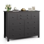47 Wooden Wide Chest of Drawers for Bedroom, Long Dresser TV Stand for Nursery, Living Room, Hallway