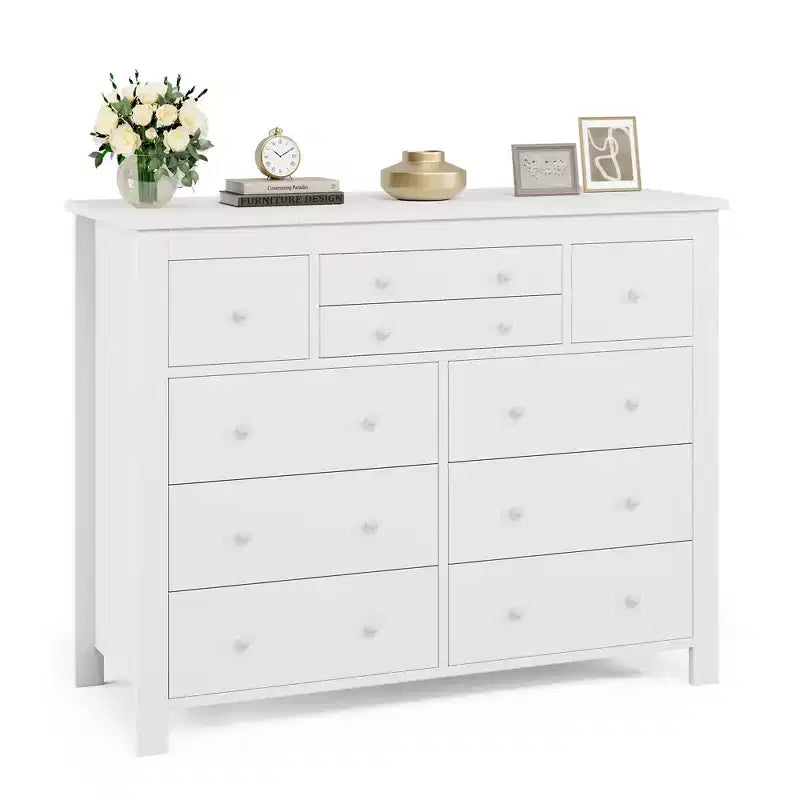 Commode large en bois à 47 tiroirs pour chambre à coucher, longue commode meuble TV pour chambre d'enfant, salon, couloir
