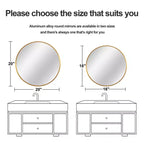 Miroir mural moderne PexFix 20 pouces, cadre mince en alliage d'aluminium, miroir circulaire à suspendre pour salle de bain au-dessus de l'évier, entrée, chambre à coucher, coiffeuse, doré