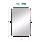 PexFix Miroir mural pivotant rectangulaire en fer noir 36 x 24 – Miroir de salle de bain inclinable avec cadre en métal réglable pour chambre à coucher et salon