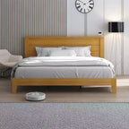 Galano King Tiena Lencia Bed with Headboard  Amber Walnut