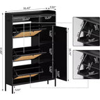 Meuble à chaussures COZONY avec tiroirs basculants, étagères réglables à 3 niveaux pour entrée, design peu encombrant pour l'entrée.