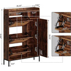 Meuble à chaussures COZONY avec tiroirs basculants, étagères réglables à 3 niveaux pour entrée, design peu encombrant pour l'entrée.
