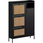 COZONY Shoe Storage Cabinet with Flip-Down Drawers, 3-Tier Adjustable Shelves Entryway Organizer, Space Saving Design for Front Door Entrance