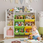 Meuble de rangement pour jouets GustoWave pour enfants, bibliothèque pour enfants, organisateur de jouets avec 8 bacs de rangement amovibles et étagères de rangement