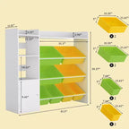 Meuble de rangement pour jouets GustoWave pour enfants, bibliothèque pour enfants, organisateur de jouets avec 8 bacs de rangement amovibles et étagères de rangement