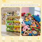 Meuble de rangement pour jouets GustoWave pour enfants, bibliothèque pour enfants, organisateur de jouets avec 8 bacs de rangement amovibles et étagères de rangement