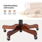 Fauteuil de bureau de direction Amadeo en similicuir traditionnel avec base en bois massif et dossier capitonné | HULALA HOME