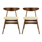 WestinTrends Ensemble de salle à manger 5 pièces en bois massif de style Mid-Century, Noyer/Beige