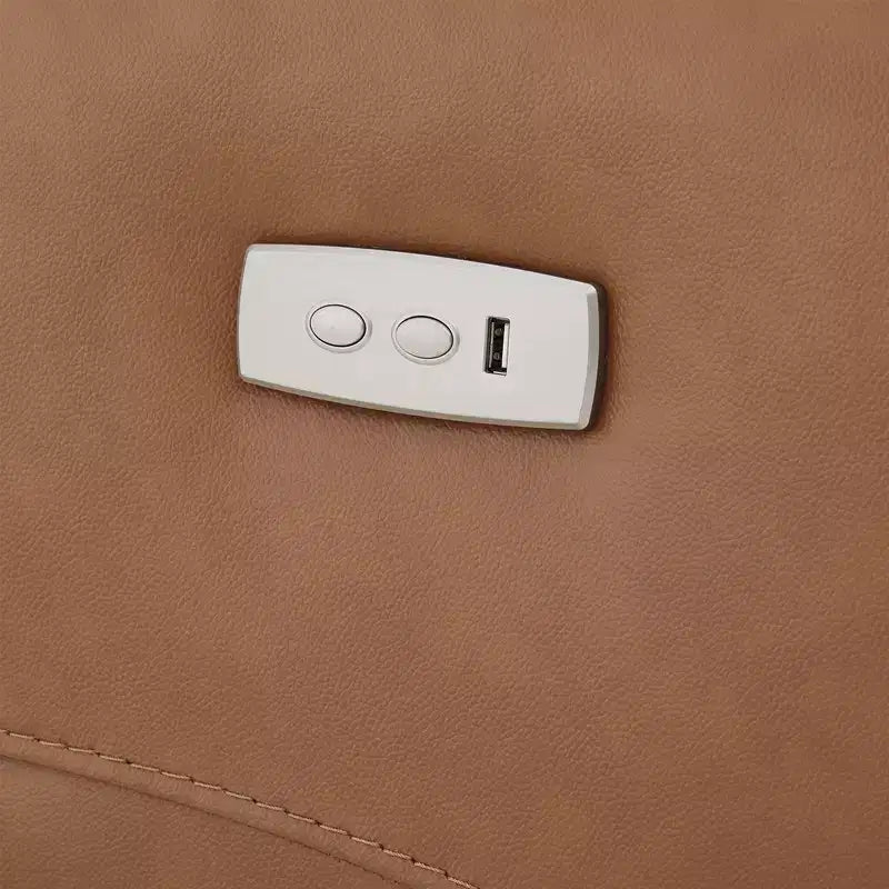 Fauteuil inclinable, pivotant, planant et à bascule en cuir Spruce & Spring avec ports USB