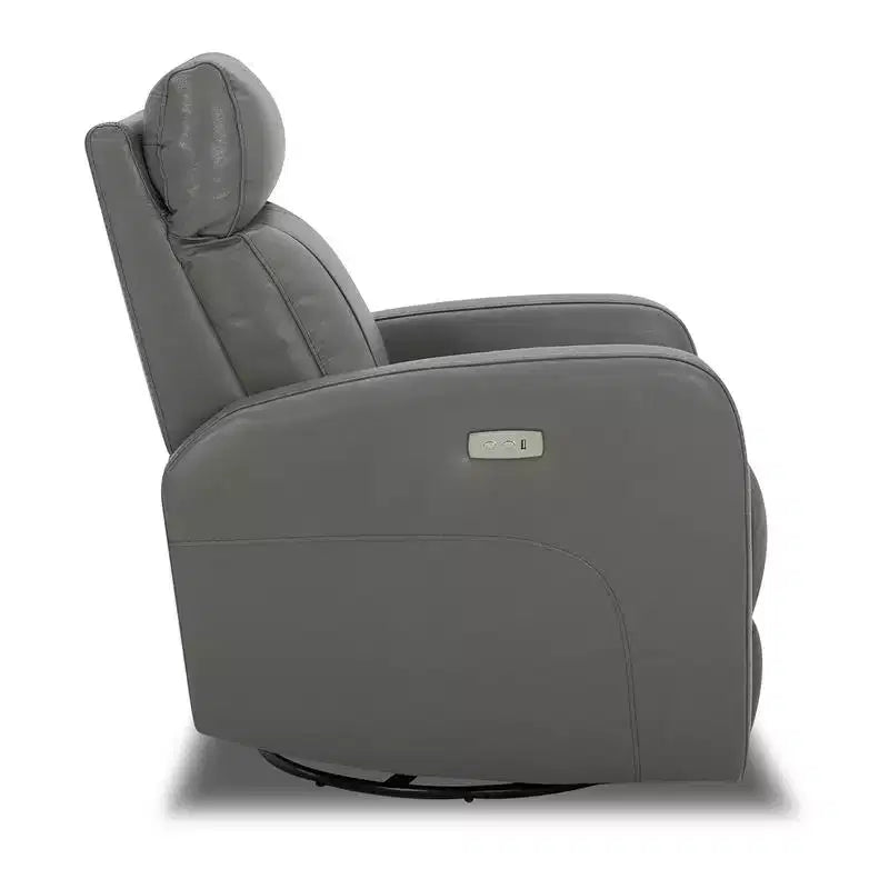 Fauteuil inclinable, pivotant, planant et à bascule en cuir Spruce & Spring avec ports USB