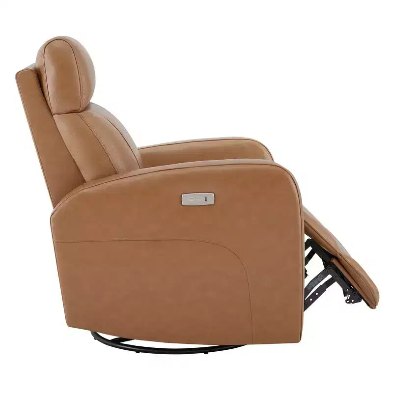 Fauteuil inclinable, pivotant, planant et à bascule en cuir Spruce & Spring avec ports USB
