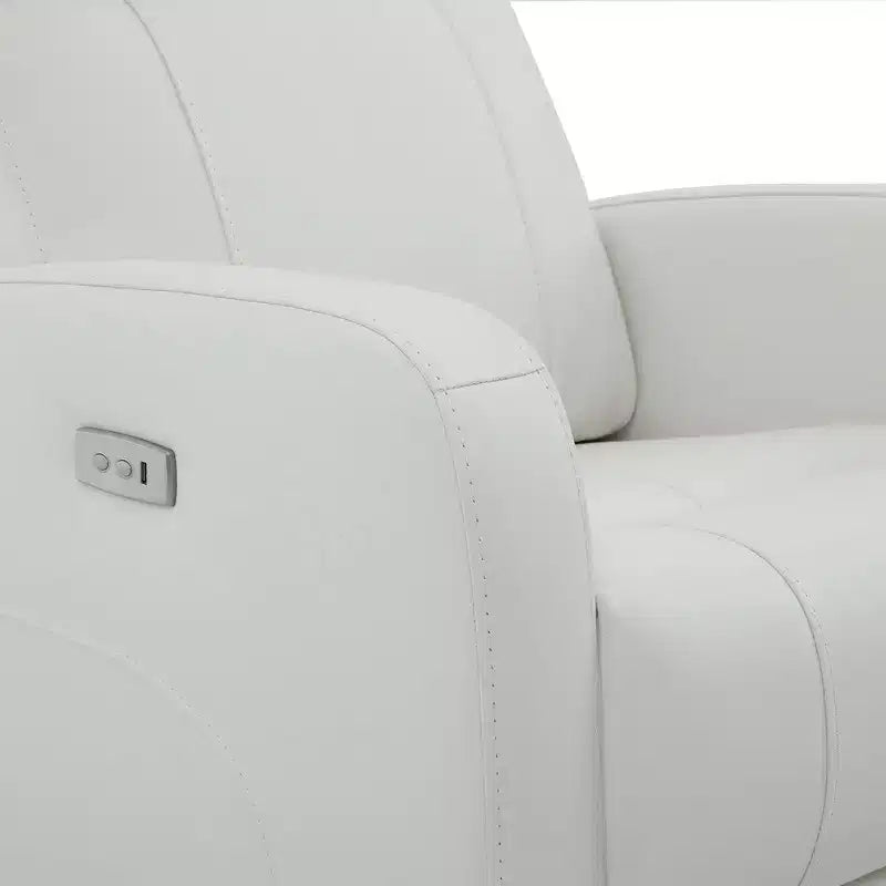 Fauteuil inclinable, pivotant, planant et à bascule en cuir Spruce & Spring avec ports USB