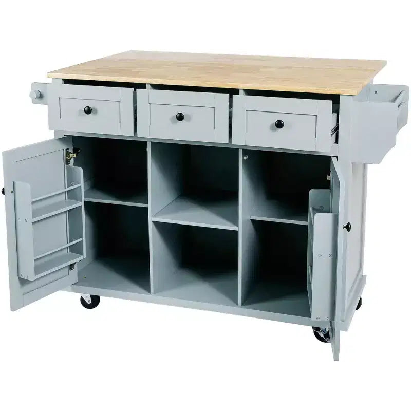 Meuble de rangement Okak, meuble de cuisine à 5 roulettes, 2 portes et rangements intérieurs de porte, meuble pour salle à manger, cuisine