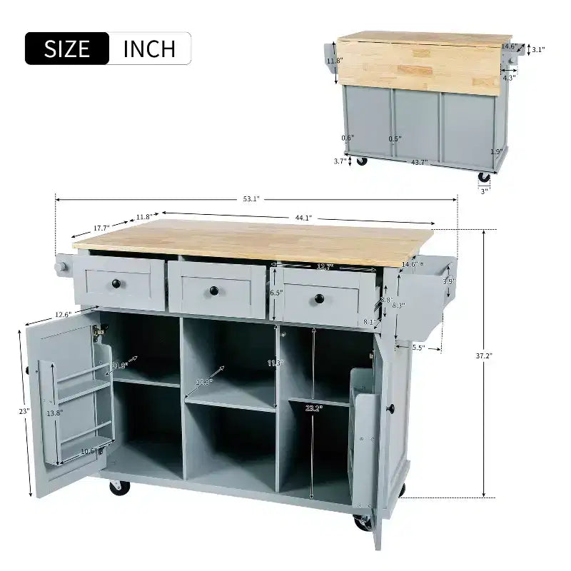 Meuble de rangement Okak, meuble de cuisine à 5 roulettes, 2 portes et rangements intérieurs de porte, meuble pour salle à manger, cuisine