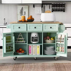 Meuble de rangement Okak, meuble de cuisine à 5 roulettes, 2 portes et rangements intérieurs de porte, meuble pour salle à manger, cuisine