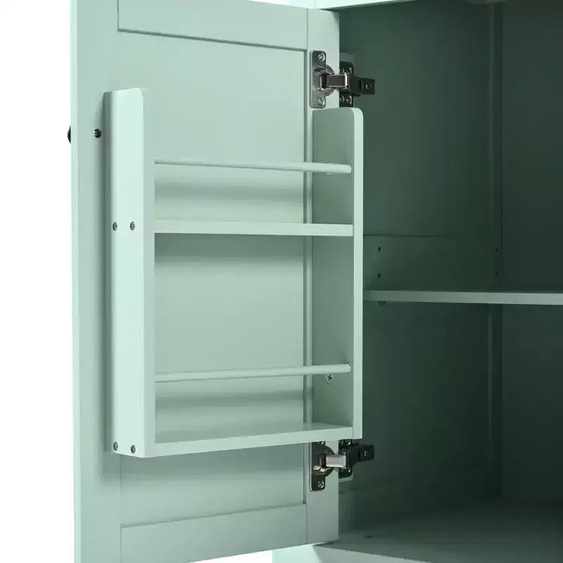 Meuble de rangement Okak, meuble de cuisine à 5 roulettes, 2 portes et rangements intérieurs de porte, meuble pour salle à manger, cuisine