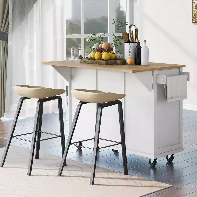 Meuble de rangement Okak, meuble de cuisine à 5 roulettes, 2 portes et rangements intérieurs de porte, meuble pour salle à manger, cuisine