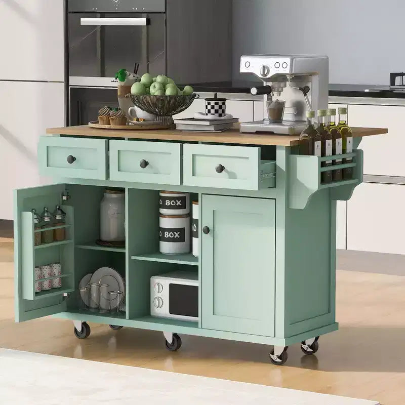 Meuble de rangement Okak, meuble de cuisine à 5 roulettes, 2 portes et rangements intérieurs de porte, meuble pour salle à manger, cuisine