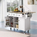 Meuble de rangement Okak, meuble de cuisine à 5 roulettes, 2 portes et rangements intérieurs de porte, meuble pour salle à manger, cuisine