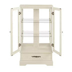 Meuble vitrine Okak, meuble de rangement avec 2 portes vitrées et 1 tiroir, meuble autoportant pour salon, couloir, bureau