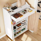 Meuble de rangement à chaussures moderne à 5 niveaux avec tiroir pour entrée ou couloir