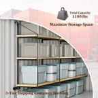 Supports d'étagères pour conteneurs maritimes, lot de 2, 3 niveaux, 500 kg, type à suspendre et à crochet, étagères de rangement pour conteneurs de marchandises, faciles à installer et amovibles, robustes