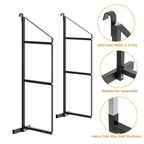 Supports d'étagères pour conteneurs maritimes, lot de 2, 3 niveaux, 500 kg, type à suspendre et à crochet, étagères de rangement pour conteneurs de marchandises, faciles à installer et amovibles, robustes
