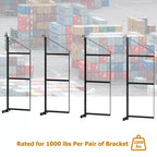 Supports d'étagères pour conteneurs maritimes, lot de 2, 3 niveaux, 500 kg, type à suspendre et à crochet, étagères de rangement pour conteneurs de marchandises, faciles à installer et amovibles, robustes