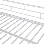 Lit mi-hauteur double avec escalier de rangement, cadre de lit mezzanine en métal avec barrière de sécurité pour chambre d'enfants filles garçons
