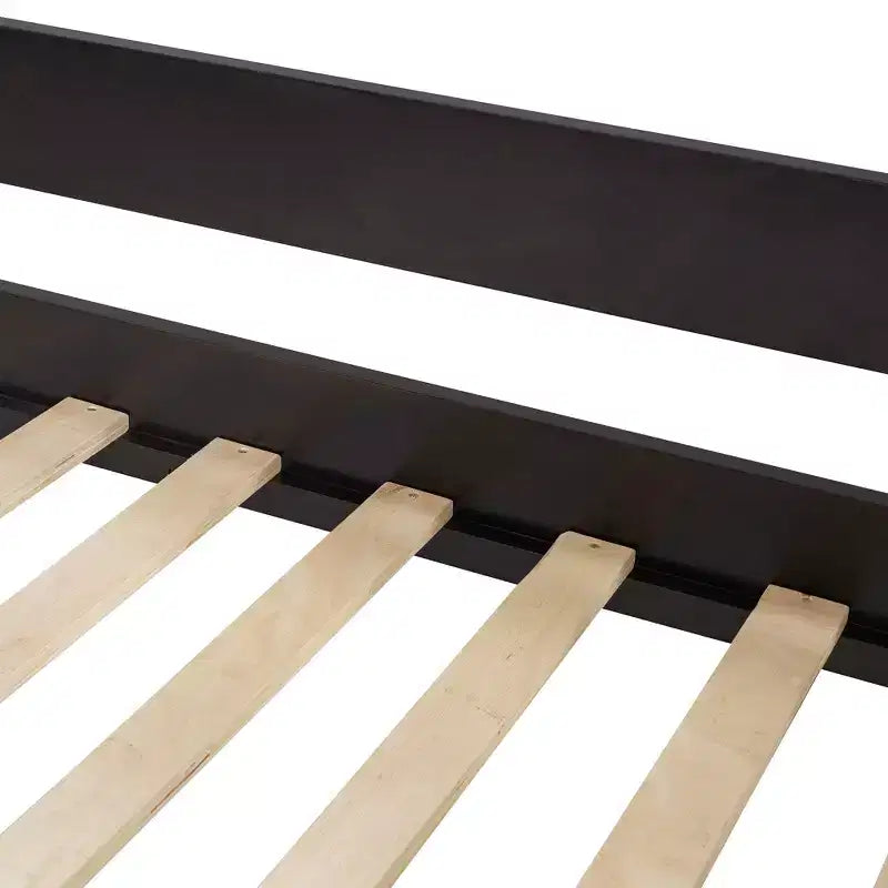 Lit superposé Bellemave double sur double avec échelle, tente et garde-corps, noir