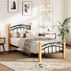 COZONY Metal Platform Bed Frame with Headboard & Footboard, Heavy-Duty Steel Slat Support, Under-Bed Storage, No Box Spring Needed, Easy Assembly