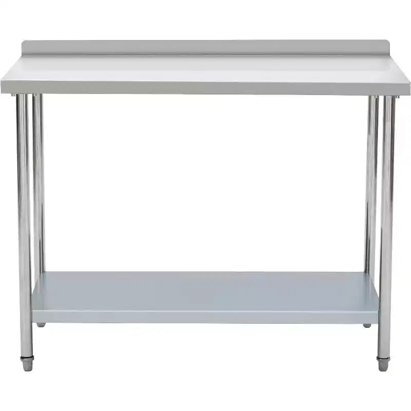 Acekool Table de préparation en acier inoxydable de 81 x 61 cm avec étagère de rangement, surface facile à nettoyer et assemblage rapide pour cuisine, boulangerie ou camion alimentaire
