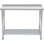 Acekool Table de préparation en acier inoxydable de 81 x 61 cm avec étagère de rangement, surface facile à nettoyer et assemblage rapide pour cuisine, boulangerie ou camion alimentaire