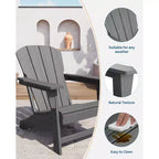 Chaise Adirondack, Mobilier de terrasse, Chaises de brasero extérieur à dossier haut, et Chaise de mobilier d'extérieur pour patio, terrasse, jardin, Montage facile