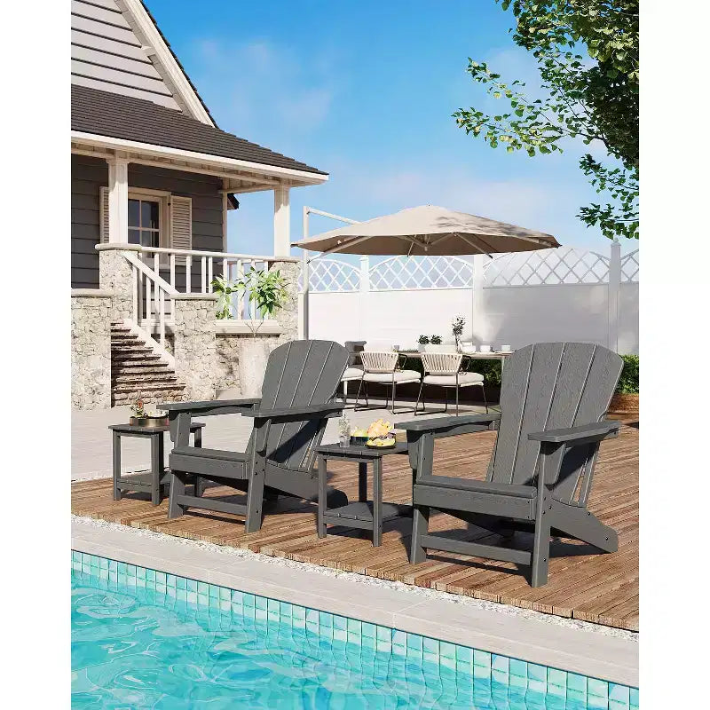 Chaise Adirondack, Mobilier de terrasse, Chaises de brasero extérieur à dossier haut, et Chaise de mobilier d'extérieur pour patio, terrasse, jardin, Montage facile