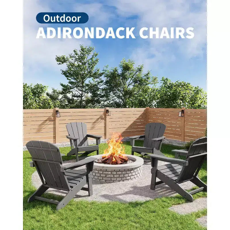 Chaise Adirondack, Mobilier de terrasse, Chaises de brasero extérieur à dossier haut, et Chaise de mobilier d'extérieur pour patio, terrasse, jardin, Montage facile