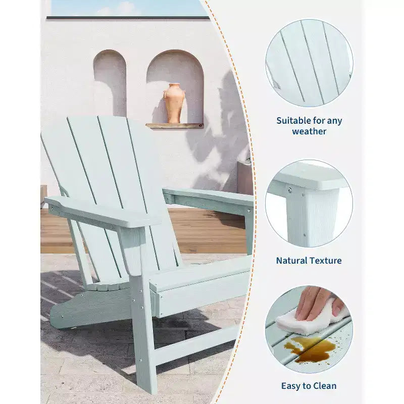 Chaise Adirondack, Mobilier de terrasse, Chaises de brasero extérieur à dossier haut, et Chaise de mobilier d'extérieur pour patio, terrasse, jardin, Montage facile