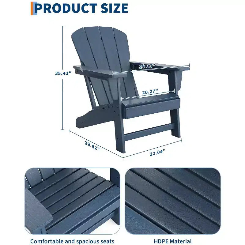 Chaise Adirondack, Mobilier de terrasse, Chaises de brasero extérieur à dossier haut, et Chaise de mobilier d'extérieur pour patio, terrasse, jardin, Montage facile