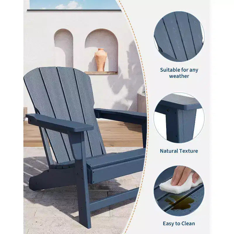 Chaise Adirondack, Mobilier de terrasse, Chaises de brasero extérieur à dossier haut, et Chaise de mobilier d'extérieur pour patio, terrasse, jardin, Montage facile